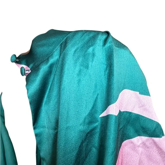 Petal & Pup Anabelle Halter Neck Midi Dress Green Pink - Picture 10 of 16